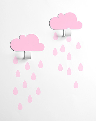 Tresxics Nuvolette Appendiabiti con Adesivi Gocce d'Acqua - Rosa Appendiabiti