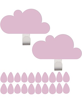 Tresxics Nuvolette Appendiabiti con Adesivi Gocce d'Acqua - Rosa Appendiabiti