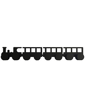 Tresxics Portaoggetti da Parete Treno, Nero - Con 8 ganci! Appendiabiti e Grucce