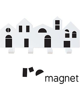 Tresxics Portaoggetti da Parete Villaggio - Con magneti intercambiabili per creare il tuo design! Appendiabiti e Grucce