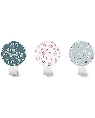 Tresxics Set di 3 Appendioggetti da Parete Fiori Liberty, Blu/Rosa/Celeste Appendiabiti e Grucce_
