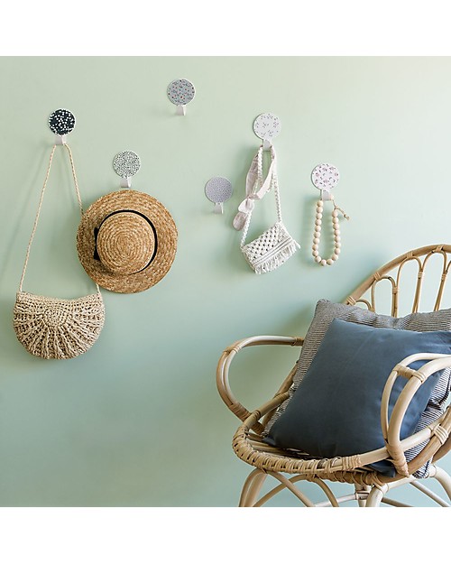 Tresxics Set di 3 Appendioggetti da Parete Fiori Liberty, Celeste/Rosa/Ghiaccio Appendiabiti