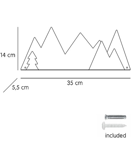 Tresxics Set Mensola Montagne e Adesivi Amovibili da Parete, Grigio Decorazioni da Parete