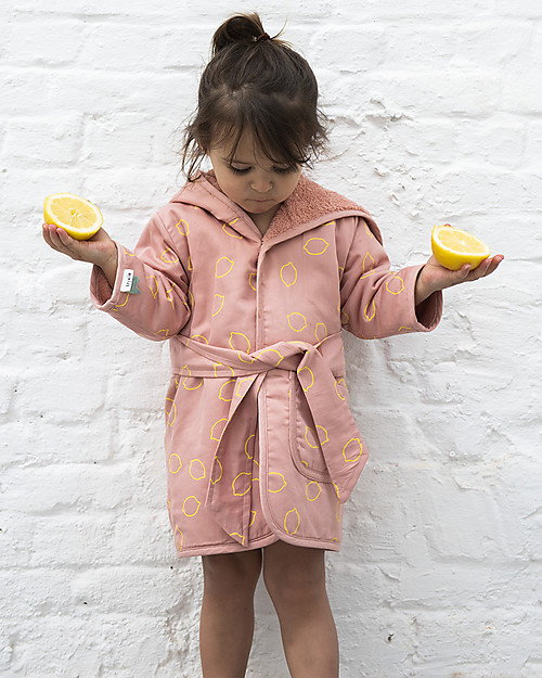 Trixie Accappatoio per Bimbe di 3-4 anni, Limoni - Cotone Accappatoi e Asciugamani