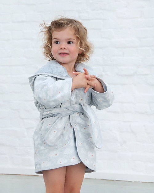 Trixie Accappatoio per Bimbi di 3-4 anni, Nuvole - Cotone Accappatoi e Asciugamani
