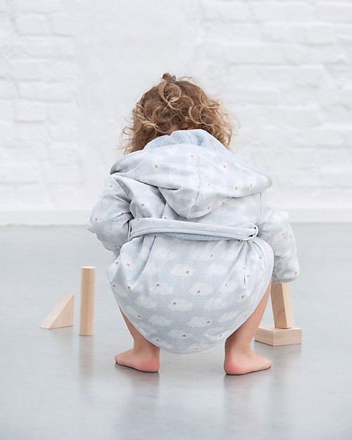 Trixie Accappatoio per Bimbi di 3-4 anni, Nuvole - Cotone Accappatoi e Asciugamani
