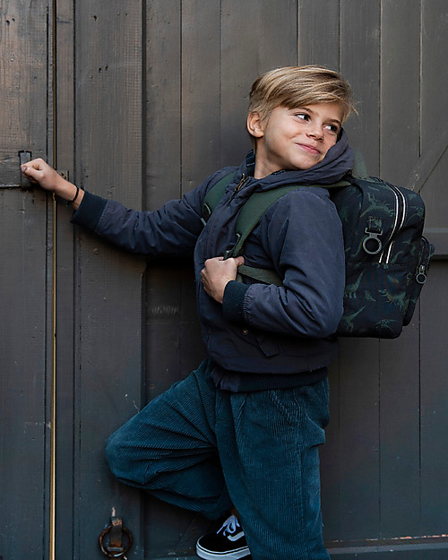Mnsruu Zaino Scuola Dinosauri Per Bambini - Impermeabile Leggero Con Tasche - 4-14 Anni - 3