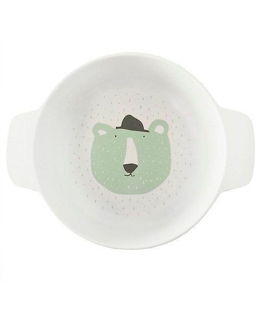Trixie Ciotola con Manici in Bambù, Mr Orso Polare - Incoraggia a Mangiare da Soli Piatti e Scodelle