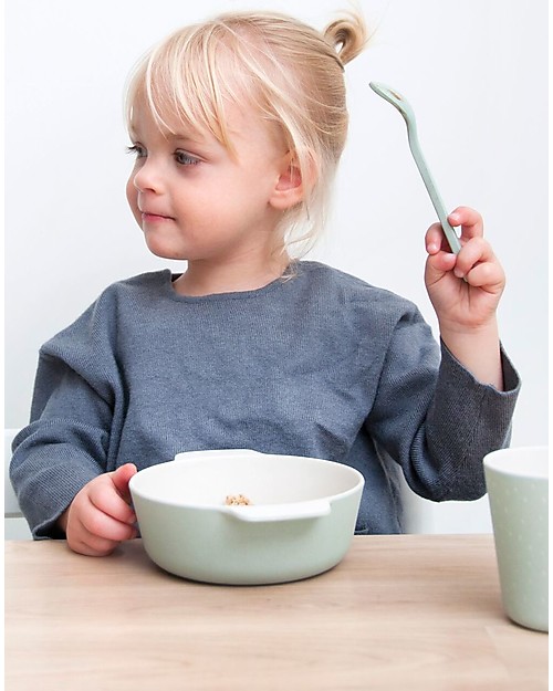 Trixie Ciotola con Manici in Bambù, Mr Orso Polare - Incoraggia a Mangiare da Soli Piatti e Scodelle