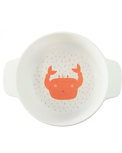 Trixie Ciotola con Manici in Bambù, Mrs Granchio - Incoraggia a Mangiare da Soli Piatti e Scodelle