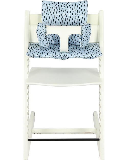 Trixie Cuscino per Seggiolone Stokke Tripp Trapp, Prato Blu - 100% cotone bio Seggioloni Pappa
