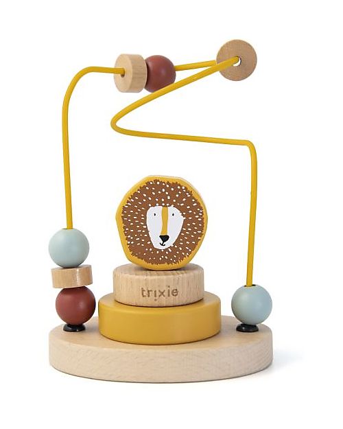Trixie Labirinto + Puzzle Impilabile - Mr Lion - 15 x 11 x 8 cm - Gioco Motorio e di Concentrazione Incastri in Legno
