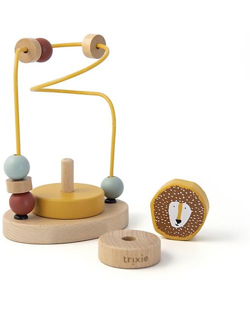 Trixie Labirinto + Puzzle Impilabile - Mr Lion - 15 x 11 x 8 cm - Gioco Motorio e di Concentrazione Incastri in Legno