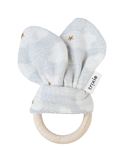 Trixie Massaggiagengive Bebè, Nuvolette - Legno e Cotone Massaggiagengive