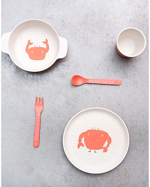 Trixie Piatto Biodegradabile, Mrs Granchio - Bambù Piatti e Scodelle