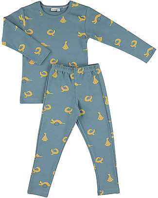 Trixie Pigiama 2 pezzi a Maniche Lunghe, Donnola - 100% Cotone Bio Pigiami