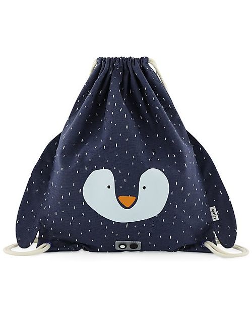 Trixie Sacca con Chiusura a Coulisse - Mr Penguin - Blu - 34 x 40 cm Zaini Asilo
