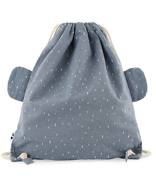 Trixie Sacca con Chiusura a Coulisse - Mrs Elephant - Azzurro - 34 x 40 cm Zaini Asilo