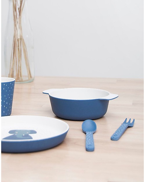 Trixie Set di Posate per Bimbi: Cucchiaio e Forchetta, Mrs Elefante - Bambù Posate