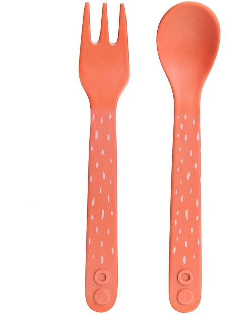 Trixie Set di Posate per Bimbi: Cucchiaio e Forchetta, Mrs Granchio - Bambù Posate