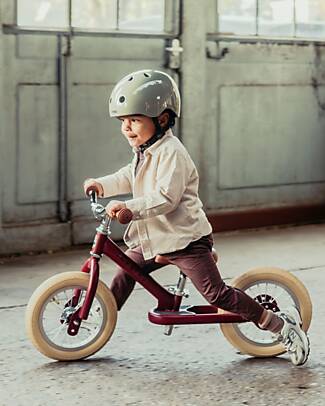 Trybike Bici 2 in 1 Rosso Vintage Opaco + Kit Terza Ruota per Convertirla in Triciclo Tricicli