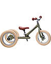 Trybike Bici 2 in 1 Verde Vintage Opaco + Kit Terza Ruota per Convertirla in Triciclo Tricicli