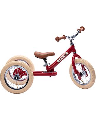 Trybike Bici 2 in 1 Vintage Red + Kit Terza Ruota per Convertirla in Triciclo Biciclette
