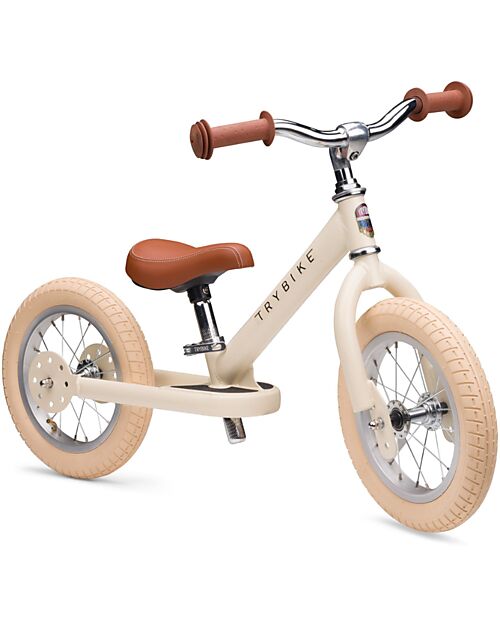 Trybike Bici Senza Pedali Vintage - Crema Opaco - dai 15 mesi! Biciclette senza Pedali