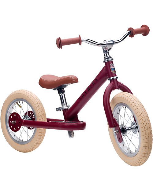 Trybike Bici Senza Pedali Vintage - Rosso Opaco - dai 15 mesi! Biciclette senza Pedali