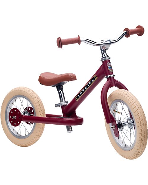 Trybike Bici Senza Pedali Vintage - Rosso Opaco - dai 15 mesi! Biciclette senza Pedali