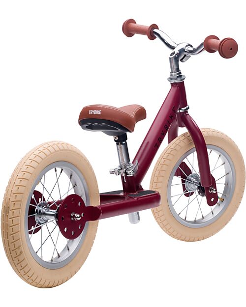 Trybike Bici Senza Pedali Vintage - Rosso Opaco - dai 15 mesi! Biciclette senza Pedali