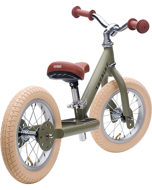 Trybike Bici Senza Pedali Vintage - Verde Opaco - dai 15 mesi! Biciclette senza Pedali