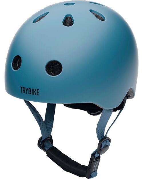 Trybike Casco per Bici 45-51 cm - Blu Opaco - Chiusura Magnetica Caschi Bici