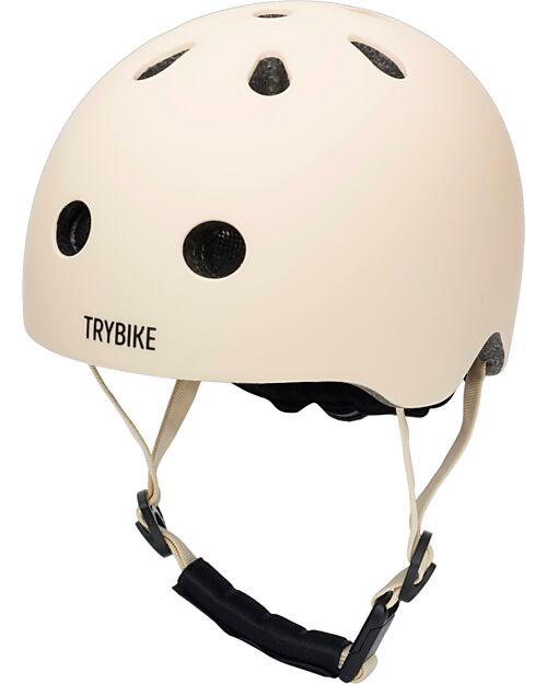Trybike Casco per Bici 45-51 cm - Crema Opaco - Chiusura Magnetica Caschi Bici
