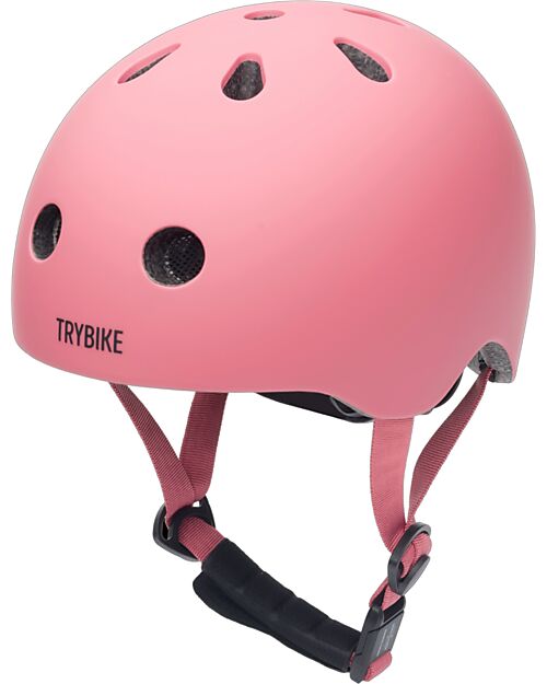 Trybike Casco per Bici 45-51 cm - Rosa Opaco - Chiusura Magnetica Caschi Bici