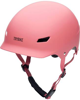 Trybike Casco per Bici 51-56 cm - Rosa Opaco - Chiusura Magnetica Caschi Bici
