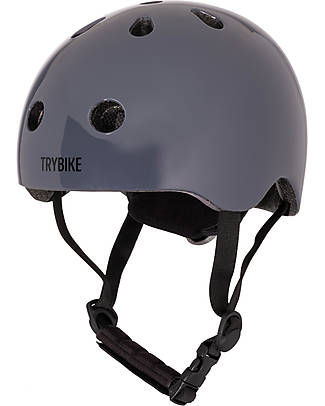 Trybike Casco per Bici - Graphite Grey - Calotta in ABS - Resistente Regolabile e Traspirante Caschi Bici