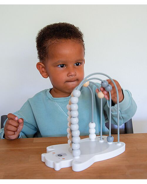 Tryco Baby Abaco Orso Polare in Legno - Aiuta lo sviluppo delle Capacità Intellettive - 18+ m Giochi STEM