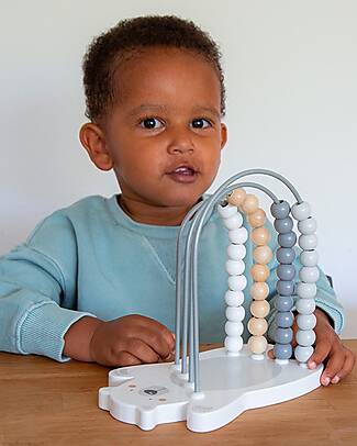 Tryco Baby Abaco Orso Polare in Legno - Aiuta lo sviluppo delle Capacità Intellettive - 18+ m Giochi STEM
