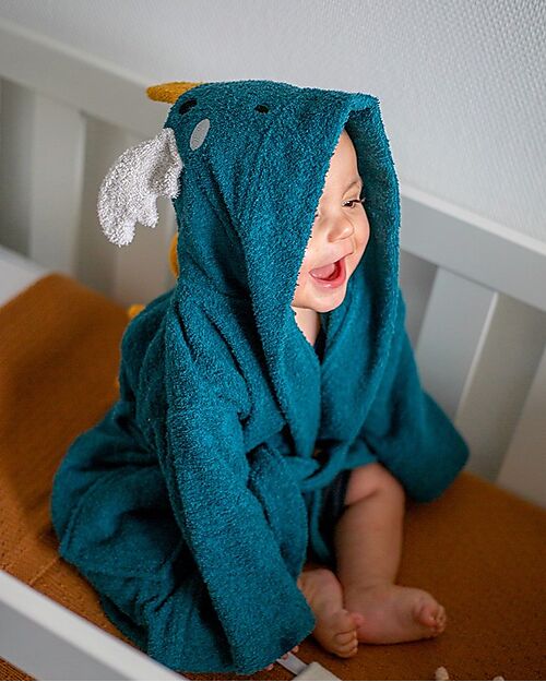 Tryco Baby Accappatoio Diego il Drago - Bambini 1/2 Anni - 100% Cotone Accappatoi e Asciugamani