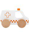 Tryco Baby Ambulanza Giocattolo in Legno - Bianco/Rosso - 18+ m Macchine e Trenini  in Legno