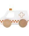 Tryco Baby Ambulanza Giocattolo in Legno - Bianco/Rosso - 18+ m Macchine e Trenini  in Legno