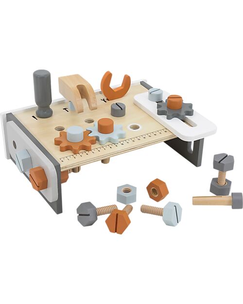 Tryco Baby Banco degli Attrezzi in Legno - Colori ad Acqua Atossici - 3+ Anni Attrezzi in Legno