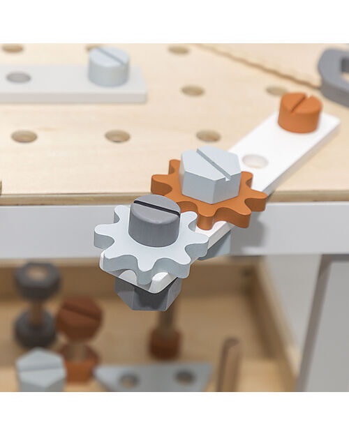 Tryco Baby Banco degli Attrezzi in Legno - Colori ad Acqua Atossici - 3+ Anni Attrezzi in Legno