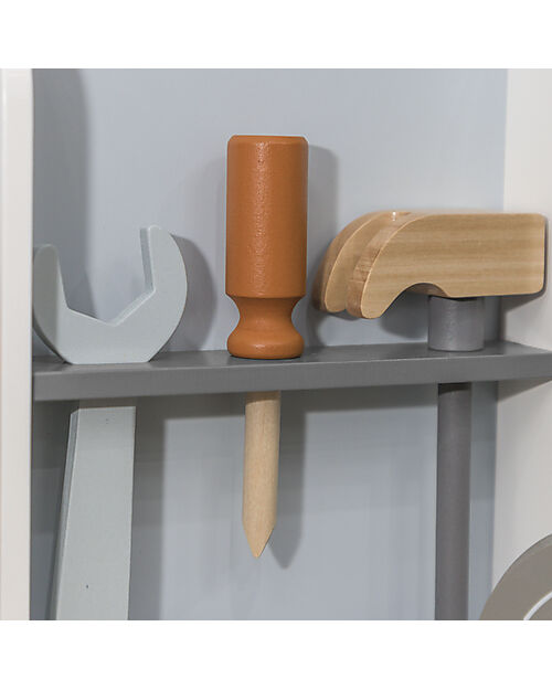 Tryco Baby Banco degli Attrezzi in Legno - Colori ad Acqua Atossici - 3+ Anni Attrezzi in Legno