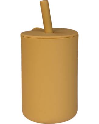 Tryco Baby Bicchiere con Cannuccia - Miele/Oro - Silicone - 0+ Bicchieri