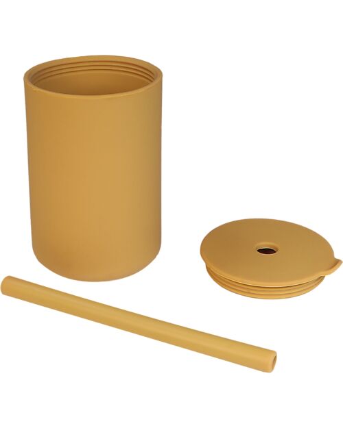 Tryco Baby Bicchiere con Cannuccia - Miele/Oro - Silicone - 0+ Bicchieri