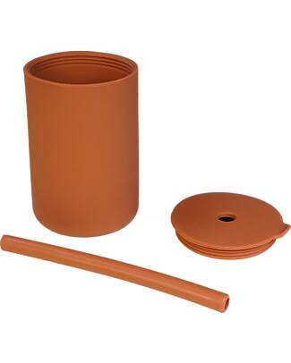 Tryco Baby Bicchiere con Cannuccia - Terra di Siena - Silicone Bicchieri