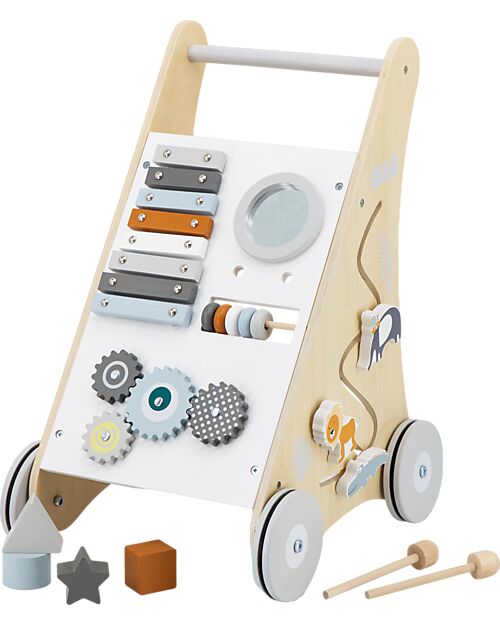 Tryco Baby Carrello Primi Passi in Legno - Multiattività - 12+ m Carrello Primi Passi
