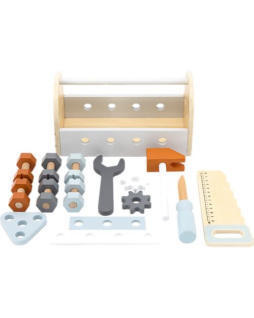 Tryco Baby Cassetta degli Attrezzi Giocattolo in Legno - Colori ad Acqua Atossici - 2+ Anni Far finta di